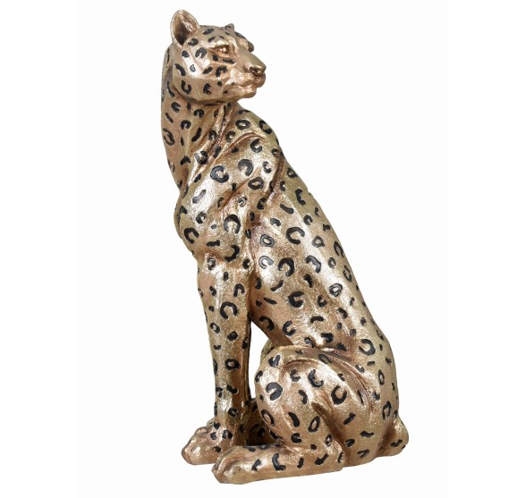 GOLDEN NUGGET LEOPARD STATUE   