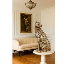 GOLDEN NUGGET LEOPARD STATUE   