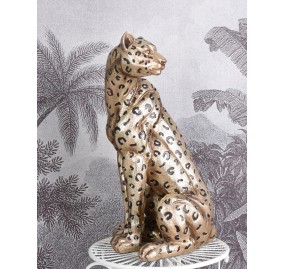 GOLDEN NUGGET LEOPARD STATUE   