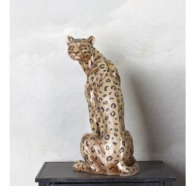 GOLDEN NUGGET LEOPARD STATUE   