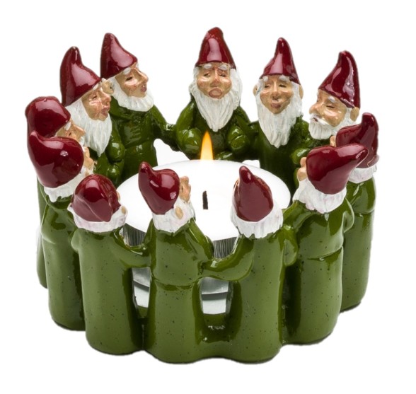 ROCKING DWARFS CANDLE HOLDER GREEN