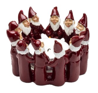 ROCKING DWARFS CANDLE HOLDER RED