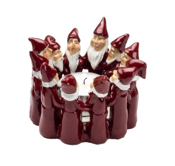 ROCKING DWARFS TEALIGHT HOLDER RED