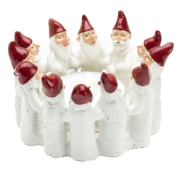 ROCKING DWARFS CANDLE HOLDER WHITE