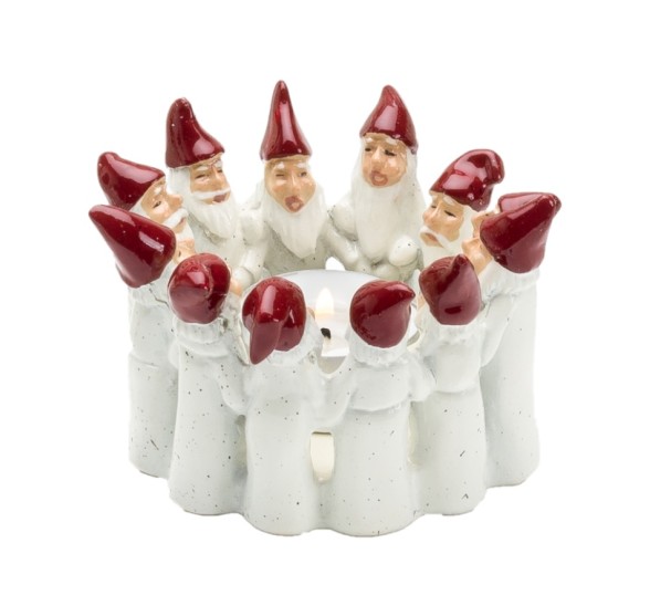 ROCKING DWARFS TEALIGHT HOLDER WHITE