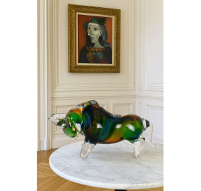 MURANO GLASSWORKS FOREST BULL