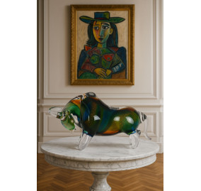 MURANO GLASSWORKS FOREST BULL