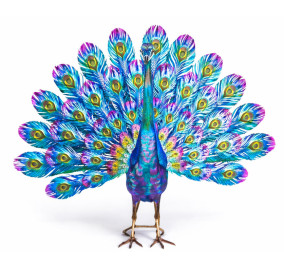 PEACOCK PLUMAGE MAJESTIC STATUE