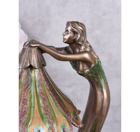 ART NOUVEAU PEACOCK SCULPTURAL TABLE LAMP